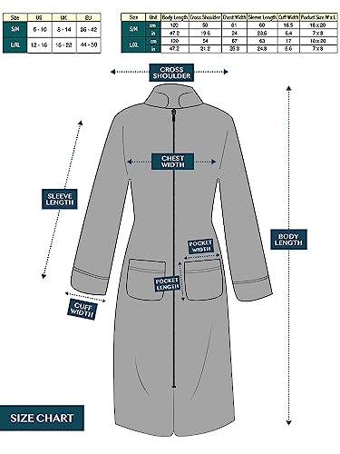 PAVILIA Womens Housecoat Zip Robe, Sherpa Zip Up Front Robe Bathrobe, Fuzzy Warm Zipper House Coat Lounger for Women Ladies Elderly with Pockets, Fluffy Fleece Long - Light Gray (Large/X-Large)