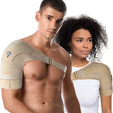 FIGHTECH Shoulder Brace for Torn Rotator Cuff | Pain Relief, Support and Compression Sleeve Wrap Stability Recovery Fits Left Right Arm, Men & Women (Nude), Large/X-Large (Pack of 1)