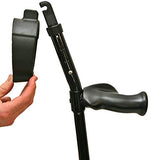 in-Motion Forearm Crutches | Spring Assist | Ergonomic Handles | Articulating Tips | Size Tall (5'3" - 6'8") | Charcoal