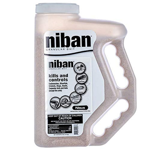 Niban Granular Pest Control Insecticide Bait 4 LB Shaker ~~ Kill Ants, Cockroaches, Crickets (Camel, House, Field, and mole) Earwigs, Silverfish, Snails, Slugs Etc..