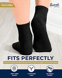 Pembrook Ankle Diabetic Socks for Women & Men | 6 Pairs | Wide Non Binding Socks Quarter Length | Edema Neuropathy Socks