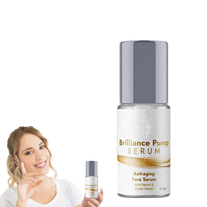 BRILLIANCE PUMP Serum, Brilliance Pump Anti Aging Serum, Brilliance Pump Skincare Ageless Serum, Brilliance Pump Eye Serum, Contains Retinol & Flower Exract Reduce Fine Lines, Wrinkles(1pcs)