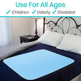 Vive Bed Pads for Incontinence Washable, Bed Wetting Protection for Adults & Elderly - Waterproof Reusable Underpads for Mattress, Women, Men, Kids, Pets (Blue, 34" x 52")