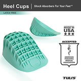 Tuli's Heavy Duty Heel Cups, Cushion Insert for Shock Absorption, Plantar Fasciitis, Sever’s Disease and Heel Pain, Made in the USA, Small, 1 Pair