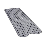 YINENN Bath Tub Shower Mat 40 x 16 Inch Non-Slip and Extra Large, Bathtub Mat with Suction Cups, Machine Washable Bathroom Mats with Drain Holes, Clear Light Black