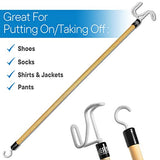 RMS Deluxe 28 Inches Long Dressing Stick - Dressing Aid for Shoes, Socks, Shirts and Pants