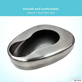 DEXSUR Bedpans for Elderly Men and Women, Heavy Duty Metal Autoclavable Adult Stainless Steel Bed pan for Medical Centers and Home Use, 14 x 11 3/8 Inches