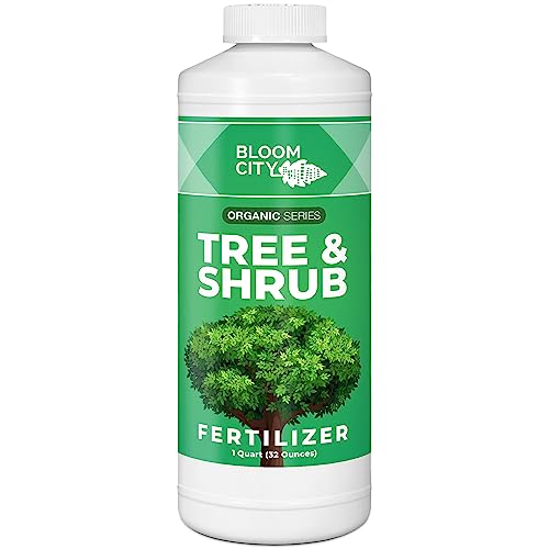 Bloom City's Tree & Shrub Fertilizer - Tree & Evergreen Fertilizer - Shrub Fertilizer for Healthier Growth, Quart (32oz)