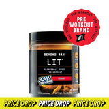 BEYOND RAW LIT | Clinically Dosed Pre-Workout Powder | Contains Caffeine, L-Citrulline, Beta-Alanine, and Nitric Oxide | Jolly Rancher Cherry | 30 Servings