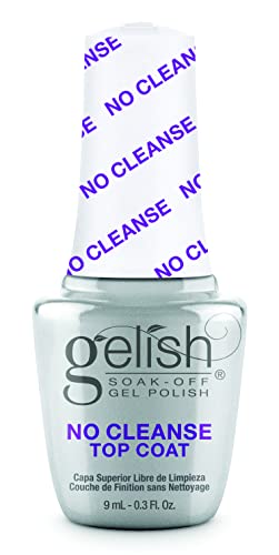 Gelish Mini No Cleanse Gel Nail Top Coat, Nail Gel Top Coat, Top Coat For Gel Nails, 0.3 ounce