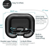 Inflatable Shampoo Basin - Portable Hair Washing Bowl/Tub for Bedridden, Disabled,Injured, Elderly, Hair Washtub for Dreadlocks and at Home Sink Washing (Black)