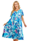 House Dress for Women Nightgown Plus Size Mumu Dresses Summer Lounge Dresses Duster Housecoats Elderly Moo Moos Patio Dress Florar Sleepwear