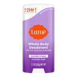 Lume Whole Body Deodorant - Invisible Cream Stick - 72 Hour Odor Control - Aluminum Free, Baking Soda Free, Skin Safe - 2.2 ounce (Lavender Sage)