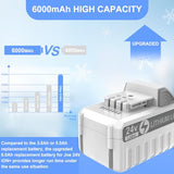 Powilling 2Pack 6.0Ah 24V Battery for Snow Joe 24V Battery,Compatible with Snow Joe 24V 24VBAT-LTW, 24VBAT-LTE,24VBAT-LT, 24VBAT, 24V-X2-SB18, 24VBAT-XR iON+ System for Joe iON+ 24V Series Battery