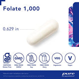 Pure Encapsulations Folate 1000 | Hypoallergenic Supplement with Metafolin L-5-MTHF* | 90 Capsules