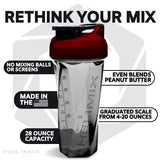 HELIMIX 2.0 Vortex Blender Shaker Bottle Holds upto 28oz | No Blending Ball or Whisk | USA Made | Portable Pre Workout Whey Protein Drink Shaker Cup | Mixes Cocktails Smoothies Shakes | Top Rack Safe