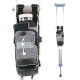 Crutch Bag Lightweight Crutch Accessories Storage Pouch with Reflective Strap and Front Zipper Pocket for Universal Crutch Bag to Keep Item Safety (Light Gray)