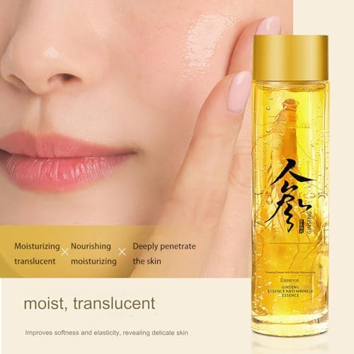 Ginseng Extract Liquid, Ginseng Extract Anti-Wrinkle Original Serum Oil, Korean Red Ginseng Essence for Anti Aging, Moisturizer, Fighting Collagen Loss, Reduces Wrinkles, Improves Sagging (2 bottles)