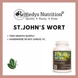 Remedys nutrition® St. Johns Wort 1,000mg Vegan Capsules Herbal Supplement - Non-GMO, Gluten Free, Dairy Free - Two Month Supply (60 Count)