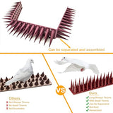 24Pack Bird Spikes - Total Length 408 inch Plastic Bird Deterrent Spikes - Bird Deterrent Spikes Keep Pigeon, Squirrel, Raccoon, Cats,Plastic Fence Spikes for Railing and Roof Brown