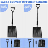 Snow Shovel Kit for Car Emergency, 4 Sections Collapsible Sport Utility Shovel Portable Snow Scoop Sand Mud Snow Removal Tool for Driveway, Camping and Outdoor Activities,Black