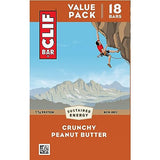 CLIF BAR - Crunchy Peanut Butter - Made with Organic Oats - Non-GMO - Plant Based - Energy Bars - 2.4 oz (Pack of 18)