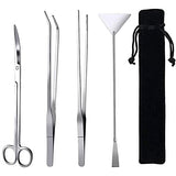 FISTOY 15in Aquascape Tools, 4 in 1 Long Aquarium Tweezers Scissors Spatula, Stainless Steel Aquatic Plants Aquascaping Tools Set for Fish Starter Kits, Aquariums Tank and Terrarium