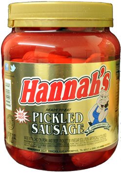 Hannah's Pickled Sausage 32oz. (1 JAR)