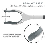 Jellas Grabber Tool, 32" Grabber Reacher Foldable Claw Reacher Grabber Tool, Reaching Assist Tool for Trash Pick Up, Litter Picker, 360°Rotating Head with Shoehorn and Strong Magnetic Tip, Grey
