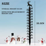 24 inch Elk Snow Gauge Outdoor, Iron Art Snow Measuring Gauge,Winter Snowflake Snow Measuring Stick, Xmas Snow Depth Measure Rod for Yard, Lawn, and Garden,Snow Ruler Christmas Decorative Gift