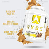 Ryse Loaded Protein Powder | 25g Whey Protein Isolate & Concentrate | with Prebiotic Fiber & MCTs | Low Carbs & Low Sugar | 54 Servings (Cinnamon Toast)