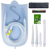 GNEGKLEAN Silicone Enema Bag Kit with 6.3ft Hose, 5 Enema Tips, Controllable Flow Valve and Water Thermometer - 2 Quart Capacity Coffee enemas for Colon Cleanse