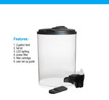 Koller Products AquaView 2-Gallon Plastic 360 Aquarium with Power Filter & LED Lighting for Tropical Fish - Betta Fish