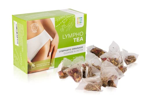 Lymphatic Natural Herbal Tea, Lymphatic Drainage Cleanse & Detox, Ginger Blend for Lymphatic System Health, Post Surgery Recovery Liposuction, BBL, Tummy Tuck, Lipedema & Lymphedema, 30-Pack