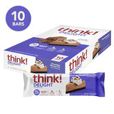 think! Delight, Keto Protein Bars, Healthy Low Carb, Gluten Free Snack - Chocolate Mousse Pie, 10 Count (Packaging May Vary)