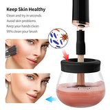 Senbowe Upgraded Makeup Brush Cleaner and Dryer Machine, Electric Cosmetic Automatic Brush Spinner with 8 Size Rubber Collars, Wash and Dry in Seconds, Deep Cosmetic Brush Spinner for All Size Brushes