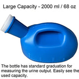 Portable Urinals for Men Spill Proof 2000 ml 68 oz Urine Bottles for Men 63" Long Tube Urinals for Men Urine Jug Pipe with Lid Pee Bottles for Men for Hospital Incontinence Elderly Travel Car Truckers