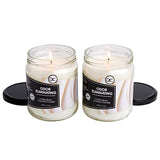 Vanilla Two Pack Odor Eliminating Highly Fragranced Candle - Eliminates 95% of Pet, Smoke, Food, and Other Smells Quickly - Up to 80 Hour Burn time - 12 Ounce Premium Soy Blend