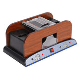 Card Shuffler, Electric Automatic Wooden Playing Card Deck Shuffler, Battery Operated Household Poker Card Shuffler Machine for The Elderly