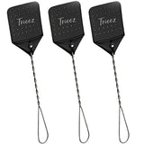 3 Pack Sturdy Leather Fly Swatter - Heavy Duty Flyswatter with Durable Metal Handle, 17.5” Rustic Bug Swatter for Flies, Bees, and More