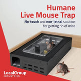 Tin Cat Multi-Catch and Release Humane Live Mouse Trap with Clear Window Lid for Indoor Outdoor Use | Sold by Canadian Supplier Local Pest Control (Black, 2 Pack)