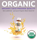 USDA Organic Black Seed Oil Liquid (8 fl oz) Premium Cold-Pressed Nigella Sativa Producing Pure Black Cumin Seed Oil - Antioxidant Supplement - Vegan, Gluten-Free, & Non-GMO (No Pills or Capsules)