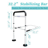 Bed Rails for Elderly Adults Safety with Motion Light Adjustable Heights Storage Pocket Assist Support Side Railing for Seniors Slides Under Bed Guard Bed Handle Bars (White with Light)