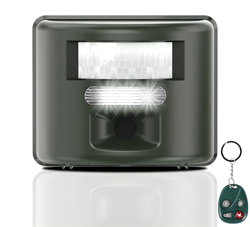 Ultrasonic Animal Repeller,Adjustable Silent Bird Repellent with Motion Sensor,Flashing Light,and Safety Alarm,Repels Bird Pigeons,woodpeckers and Other Large Animals,Suitable for Birds and Animals.