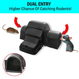 BARLAS Tunneled Safe Pest Control Rat Trap - Humane Dual Entry Traps for Rats and Mice - Rat Snap Traps with Safe Pedal Design - Outdoor Rodent Catcher for Home Office or Restaurants - Pack of 4