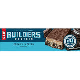 CLIF Builders - Cookies 'n Cream Flavor - Protein Bars - Gluten-Free - Non-GMO - Low Glycemic - 20g Protein - 2.4 oz. (12 Count)