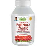ANDREW LESSMAN Ultimate Friendly Flora Probiotic 90 Capsules - 25 Billion CFU, Comprehensive Blend of Five Probiotic Strains, Powerful Immune and Digestive Support. Probiotics for Women or Men