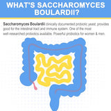 Saccharomyces Boulardii Probiotics 200 Billion CFUs, Clinically-Studied Probiotic for Women & Men Yeast for Intestinal, Gut, Immune & Digestive Health, Acid Resistant & Shelf-Stable, 60 Days Supply