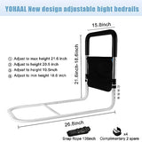 YOLAAH 40cm Wide Bed Assist Rails for Elderly Adults Safety - Bed Side Rail Fall Prevention Guard for Seniors Height Adjustable Fits Medical Bed,Queen,Twin,King,Full Bed