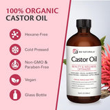 100% Pure Castor Oil 500mL - Hexane Free Cold Pressed Castor Oil in Glass Bottle for Hair Skin & Body Nourishment - Extra Large Unrefined Castor Oil for Hair Lashes Brows Skin and Detox Practices